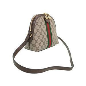 Gucci Canvas GG Supreme Bag Shoulder Beige Brown Ophidia Ebony
